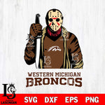 Western Michigan Broncos Jason Voorhees 6 Svg Eps Dxf Png File, Digital Download