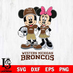 Western Michigan Broncos Mickey Minnie Mouse Helmet Svg Eps Dxf Png File, NCAA svg , File Cut , Digital Download , Instant Download, Cut Svg Files