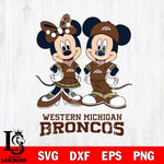 Western Michigan Broncos Mickey Minnie Mouse rugby ball Svg Eps Dxf Png File, NCAA svg , File Cut , Digital Download , Instant Download, Cut Svg Files