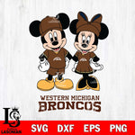 Western Michigan Broncos Mickey Minnie Rugby Svg Eps Dxf Png File, NCAA svg , File Cut , Digital Download , Instant Download, Cut Svg Files