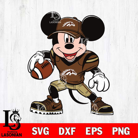 Western Michigan Broncos Mickey Mouse Svg Eps Dxf Png File, NCAA svg, Digital Download, Instant Download