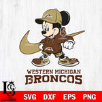 Western Michigan Broncos Mickey Mouse NIKE, Svg Eps Dxf Png File, Digital Download