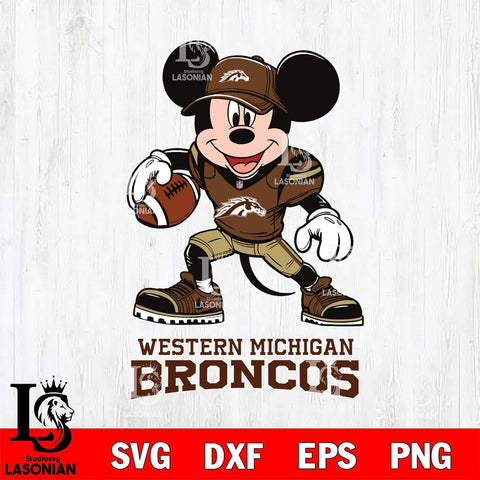 Western Michigan Broncos Mikey Mouse Disney, Svg Eps Dxf Png File, Digital Download