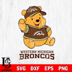 Western Michigan Broncos Pooh Bear Disney, Svg Eps Dxf Png File, Digital Download