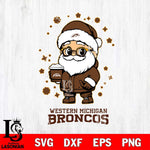 Western Michigan Broncos Santa Claus Coffe Svg dxf eps png pdf file,NCAA svg,Digital Download,Cricut file