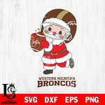 Western Michigan Broncos Santa Claus Cute Svg dxf eps png pdf file,NCAA svg,Digital Download,Cricut file