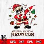 Western Michigan Broncos Santa Claus Football Svg dxf eps png pdf file,NCAA svg,Digital Download,Cricut file