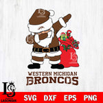 Western Michigan Broncos Santa Dabbing Christmas Svg dxf eps png pdf file,NCAA svg,Digital Download,Cricut file