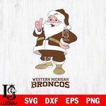 Western Michigan Broncos Santa claus Svg dxf eps png pdf file,NCAA svg,Digital Download,Cricut file