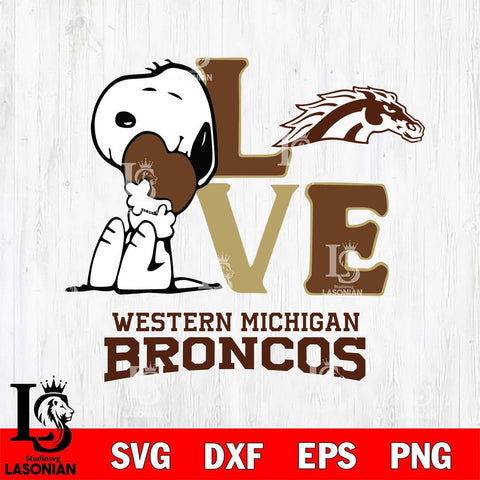 Western Michigan Broncos Snoopy Sport 10 Svg Eps Dxf Png File, Digital Download