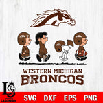 Western Michigan Broncos Snoopy Sport 12 Svg Eps Dxf Png File, Digital Download