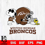 Western Michigan Broncos Snoopy Sport 2 Svg Eps Dxf Png File, Digital Download