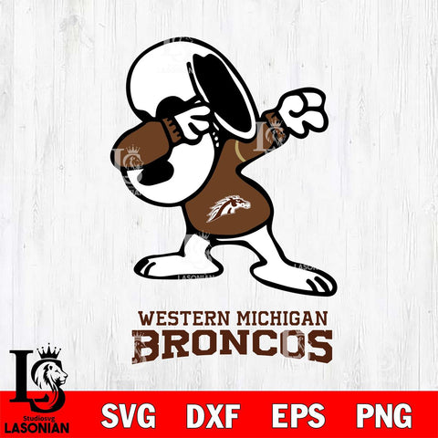 Western Michigan Broncos Snoopy Sport 3 Svg Eps Dxf Png File, Digital Download