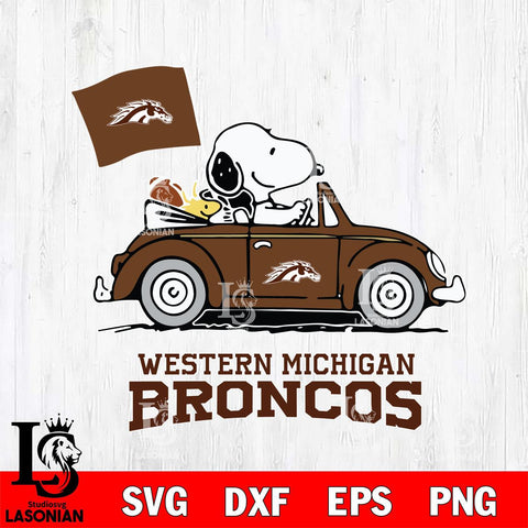 Western Michigan Broncos Snoopy Sport 5 Svg Eps Dxf Png File, Digital Download