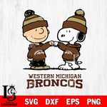 Western Michigan Broncos Snoopy Sport 9 Svg Eps Dxf Png File, Digital Download