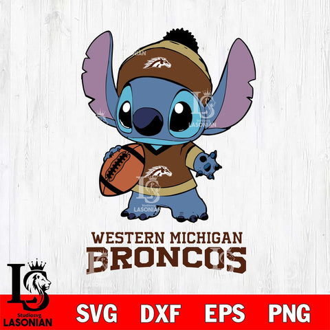 Western Michigan Broncos Stitch Disney, Svg Eps Dxf Png File, Digital Download