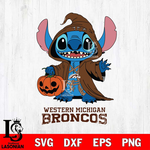 Western Michigan Broncos Stitch Horror Svg Eps Dxf Png File, NCAA svg, Digital Download, Instant Download