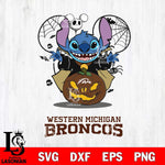 Western Michigan Broncos Stitch Horror Halloween Svg Eps Dxf Png File, Digital Download, Instant Download