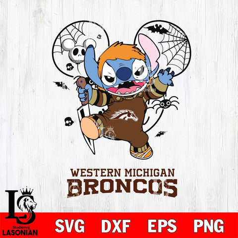 Western Michigan Broncos Stitch Michael Halloween Svg Eps Dxf Png File, Digital Download, Instant Download