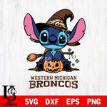 Western Michigan Broncos Stitch witch Svg Eps Dxf Png File, NCAA svg, Digital Download, Instant Download