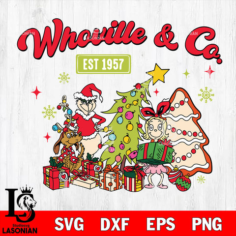 Whoville And Co Grinch Christmas Est 1957 Svg Eps Dxf Png File,Christmas File Cut ,Digital Download ,Instant Download, Cricut File