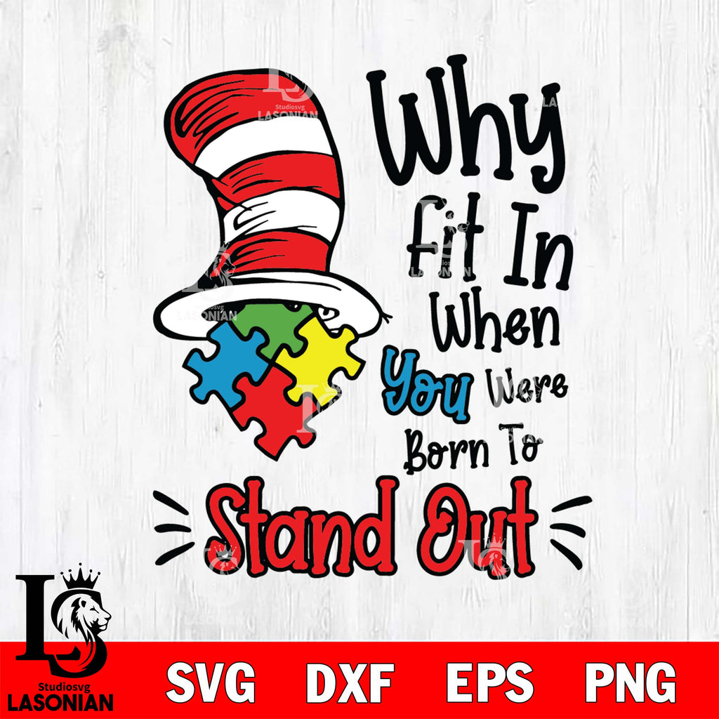 Born to Stand Out Dr Seuss | SVG | PNG | Instant Download