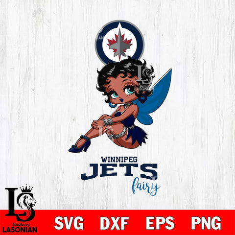 Winnipeg Jets Beauty Black Fairy Betty Boop, Svg Eps Dxf Png File, Digital Download