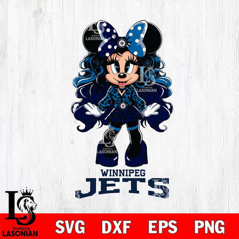 Winnipeg Jets Beauty Minnie Mouse Svg Eps Dxf Png File, Digital Download, Instant Download