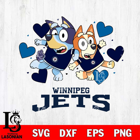 Winnipeg Jets Bluey & Bingo 10 Svg Eps Dxf Png File, NHL svg, Digital Download, Instant Download