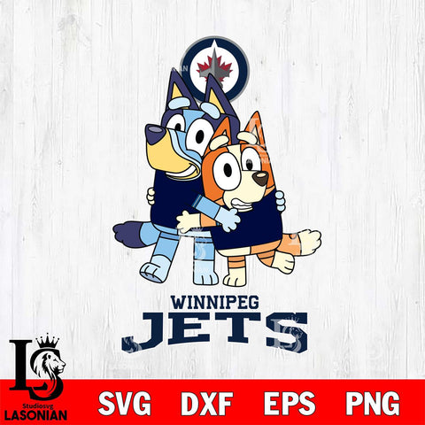 Winnipeg Jets Bluey & Bingo 12 Svg Eps Dxf Png File, NHL svg, Digital Download, Instant Download