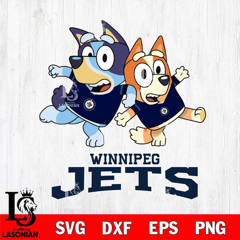 Winnipeg Jets Bluey & Bingo 13 Svg Eps Dxf Png File, NHL svg, Digital Download, Instant Download