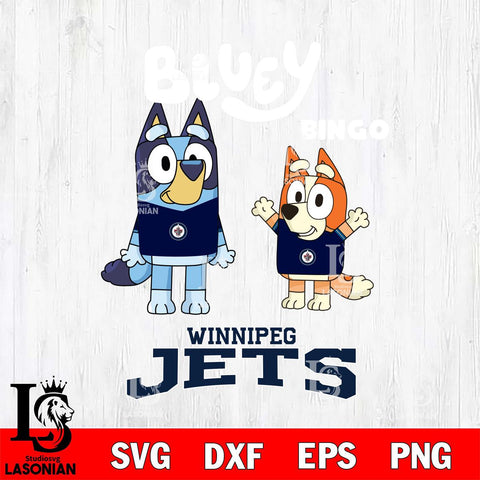 Winnipeg Jets Bluey & Bingo 4 Svg Eps Dxf Png File, NHL svg, Digital Download, Instant Download