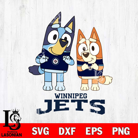 Winnipeg Jets Bluey & Bingo 6 Svg Eps Dxf Png File, NHL svg, Digital Download, Instant Download