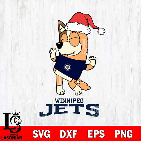 Winnipeg Jets Bluey Chilli Happy Christmas Svg Eps Dxf Png File, Digital Download