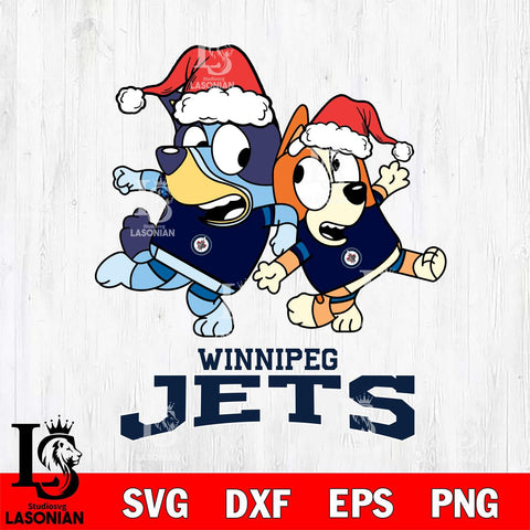 Winnipeg Jets Bluey Christmas Holiday Svg Eps Dxf Png File, Digital Download