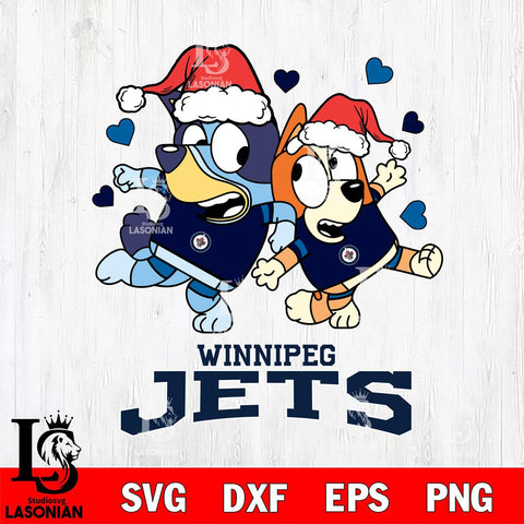 Winnipeg Jets Bluey Christmas NFL Svg Eps Dxf Png File, Digital Download