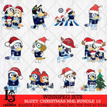 Winnipeg Jets Bluey Christmas NHL Bundle 12 Svg Eps Dxf Png File, Digital Download, Instant Download