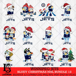 Winnipeg Jets Bluey Christmas NHL Bundle 12 Cricut , Christmas Svg , Bluey svg , Digital Download, dxf eps png pdf file