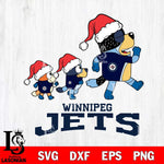 Winnipeg Jets Bluey Family Christmas Svg Eps Dxf Png File, Digital Download