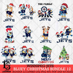 Winnipeg Jets Bluey Happy Christmas Bundle 12 Svg Eps Dxf Png File, Digital Download