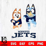 Winnipeg Jets Bluey with Chilli Dance Svg Eps Dxf Png File, Digital Download, Instant Download