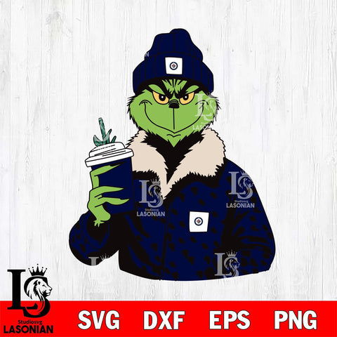 Winnipeg Jets Boujee Grinch 12 Svg Eps Dxf Png File, Digital Download, Instant Download