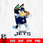 Winnipeg Jets Christmas Bluey Bandit Heeler Svg, Christmas Svg , NHL svg , Digital Download, dxf eps png pdf file