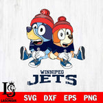 Winnipeg Jets Christmas Bluey & Bingo Sit Svg, Christmas Svg , NHL svg , Digital Download, dxf eps png pdf file