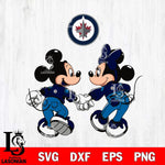 Winnipeg Jets Fan Minnie And Mickey Love Svg Eps Dxf Png File, Digital Download, Instant Download