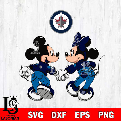 Winnipeg Jets Fan Minnie And Mickey Love Svg Eps Dxf Png File, Digital Download, Instant Download