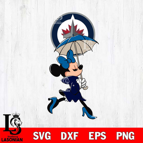 Winnipeg Jets Fancy Minnie Svg Eps Dxf Png File, Digital Download, Instant Download