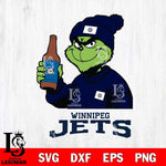 Winnipeg Jets Grinch Drinking Beer Christmas Cut Files, Cricut,Christmas Svg Dxf Eps Png file , Digital Download