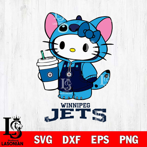 Winnipeg Jets Hello Kitty Stitch Svg Eps Dxf Png File, NHL svg, Digital Download, Instant Download