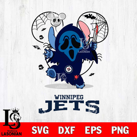 Winnipeg Jets Stitch Ghost Face Halloween 2 Svg Eps Dxf Png File, Digital Download, Instant Download